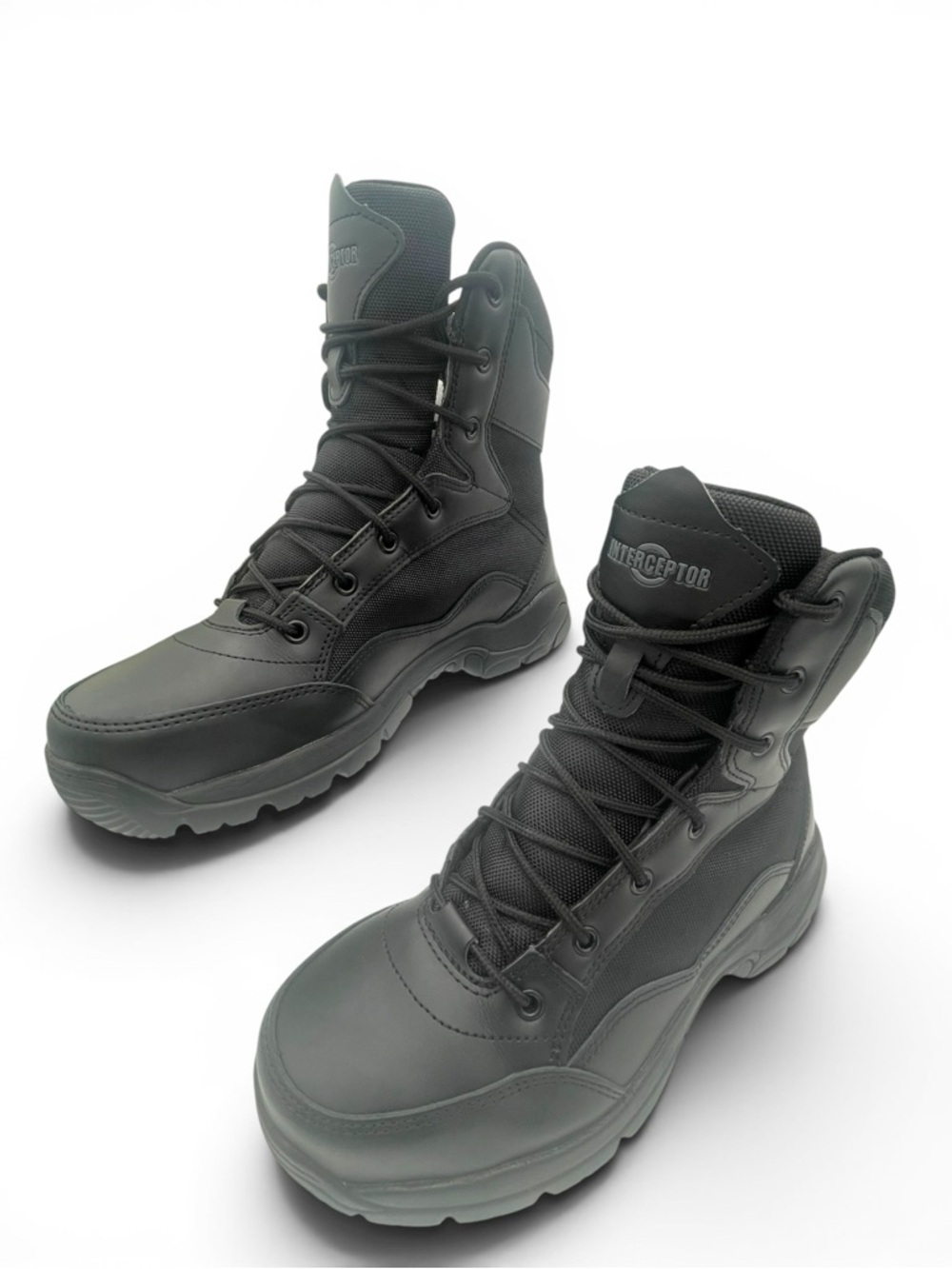 Interceptor Tactical Boots Black Men Size 8 Work Combat Boots - Picture 7 of 12